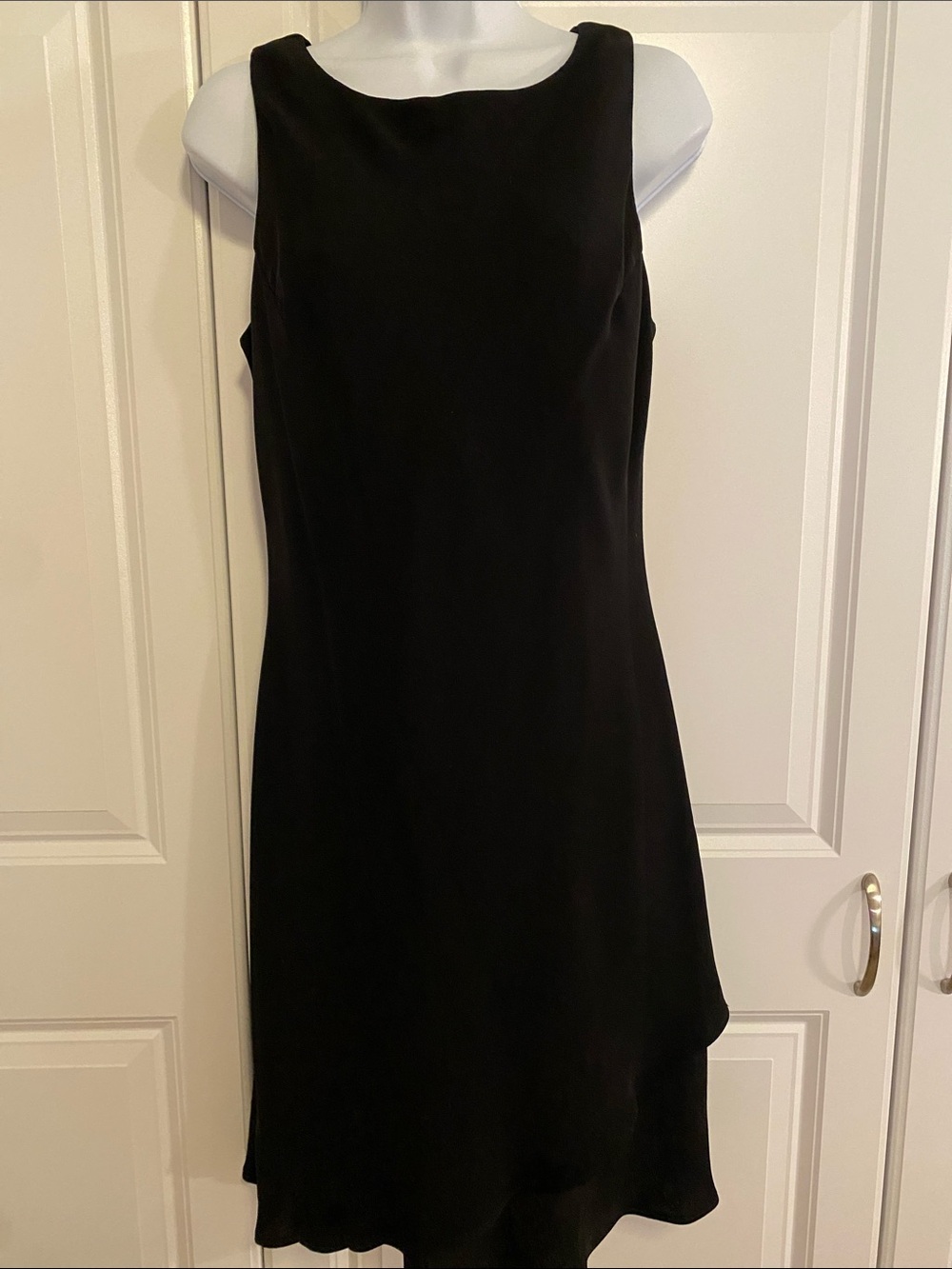 dressbarn Black Sleeveless Shift Dress with Layered Skirt